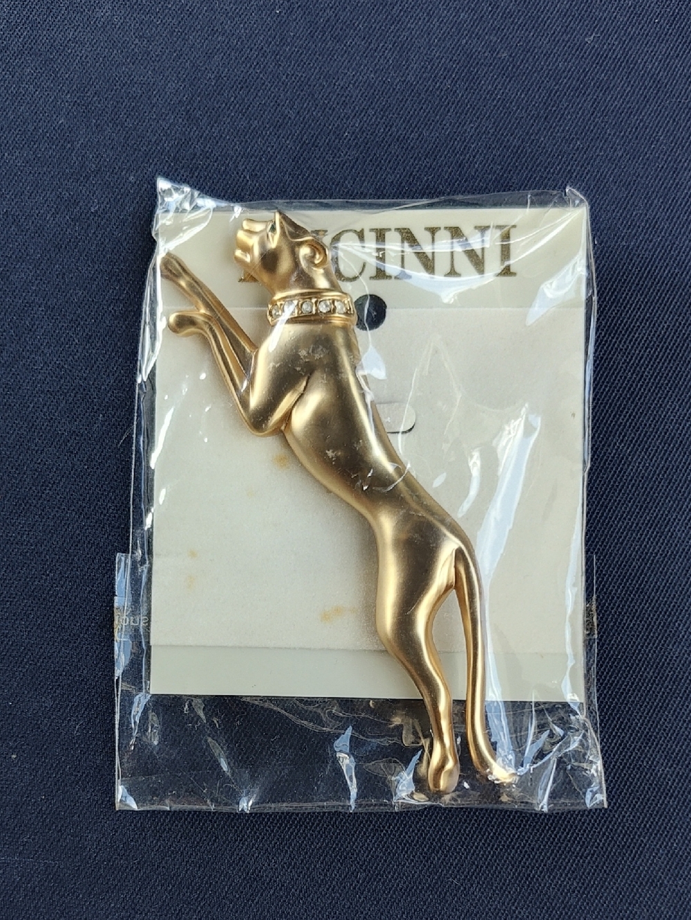 Gold Greyhound Dog Brooch - Gold Finish